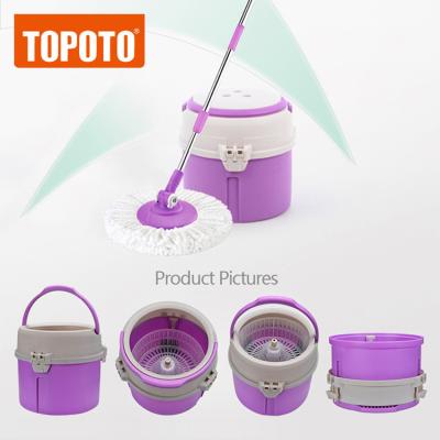 China TOPOTO Mini Spinning Mop Floor Cleaning Magic Broom 360 Turbo Rotation Clean Water Spinning Bucket Set Sustainable Mop for sale