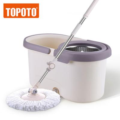 China TOPOTO Viable Home Cleaning Magic Mini Clean Water Spin 360 Degree Telescopic Bucket Mop Fabric Microfiber Floor Mop Fregona for sale