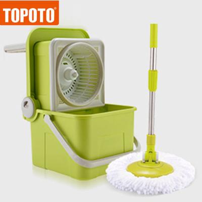 China TOPOTO Sustainable Centrifugal Broom Spinning Mop-360 Fregona 360 Apartment Floor Spinner Mops Magic Broom With Handle Microfiber Bucket for sale