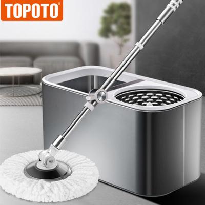 China TOPOTO Viable Luxury Fregona 360 Stainless Steel Magic Spinning Broom Bucket For Sale for sale