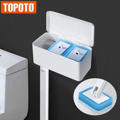 China TOPOTO Zhejiang Sustainable Natural Toilet Brush Most Hygienic Cheap Price Disposable Toilet Brush With Holder Set for sale