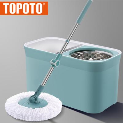 China TOPOTO Factory Supply Cheap 360 Swivel Head Euro Microfiber Adjustable Mopping Floor Clean Mop And Bucket Workable Set for sale