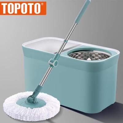 China Hot Selling Wholesale TOPOTO Sustainable Spin Mops Newest Design 360 Telescopic Magic Pole Cleaning Mop for sale