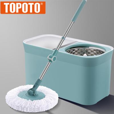 China TOPOTO Office Home Office Amazing Sustainable Professional Women 360 Spin Round Floor Mop Easy Cleaning Bucket for sale