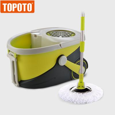 China TOPOTO Sustainable Round Wheels Spin Bucket Spinning 360 Magic Broom Walkable for sale