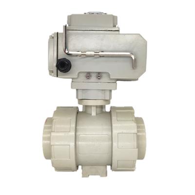 China Customized General Hot Selling Electric PPH Double Actuator Ball Valve Plug Double Ball Valve for sale