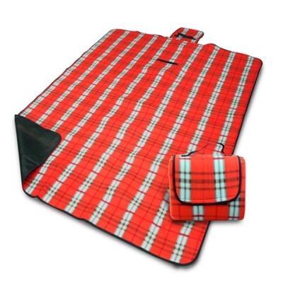 China And Foldable Portable Promotional Plaid Printed Fleece Picnic Mat Waterproof Outdoor Picnic Blanket for sale