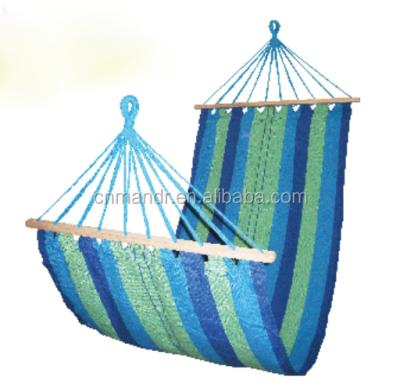 China DurableColorful High Quality Wholesale Lightweight Strips Hanging Cotton Hammock Sleep Bed With Wooden Spreader Bar for sale