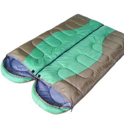 China Eco - Friendly Outdoor Color Patchwork Outdoor Camping Two Bag Sleeping Mummy Double Sleeping Bag for sale