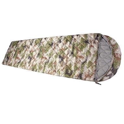 China Eco-friendly Woodland Camouflage Waterproof Bivy Cover Sleeping Bag Dot Camouflage Military Ultrasonic Sleeping Bag for sale