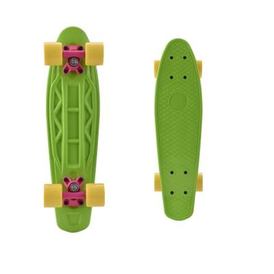 China Fish 22 Inch Board Small Plastic Cruiser Mini Skateboard Full Deck White With Big Wheel for sale