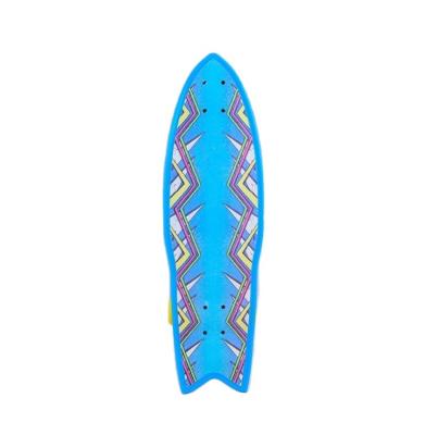 China 30 Inch Sturdy Full Plastic Skateboard Blue Chinese Surfboard Pp+pu Skateboards for sale