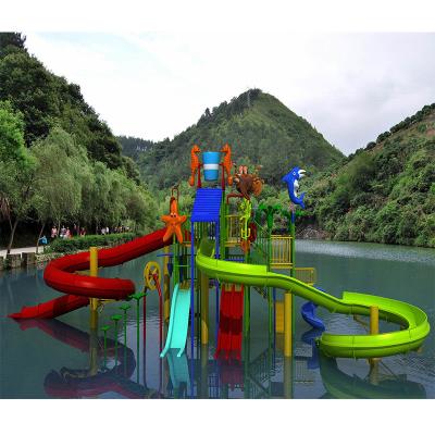 Cina Outdoor fiberglass playground, water house slides, water theme park equipment-water playstation in vendita