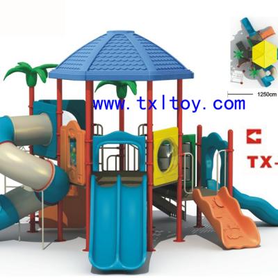 China Lovely Kids Outdoor Plastic Playground Slide Funny Playground Slide Combination for sale