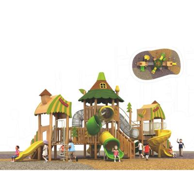 China LLDPE and WOOD Combination Wood Plastic Slide Outdoor Playground for sale