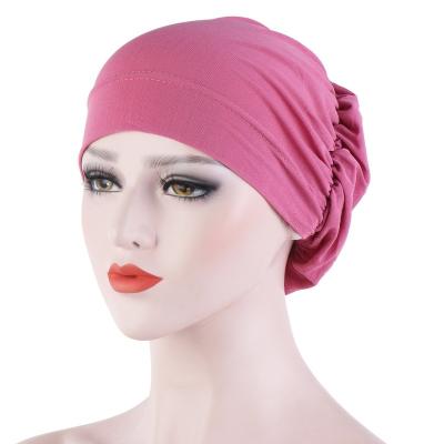 China Cotton Customized Pleat Islamic Muslim Muslim Elastic Knitted Scarf Underwear Lace Scarf Elastic Band Scarf Elastic Hat for sale