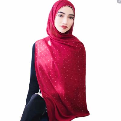 China High Quality Shiny Crystal Rhinestone Hijabs Muslim Chiffon Scarves Chiffon Hijabs For Girl Women Lady for sale