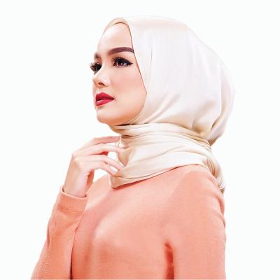 China Wholesale High Quality Malaysian Silk Pure Silk Plain Scarf Satin Shawl Muslim Shawl Scarf for sale