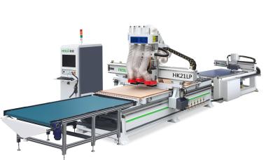 China madeira totalmente automático do Cnc 21kw que cinzela a cozinha da fatura de armário da máquina do router do Cnc da máquina à venda