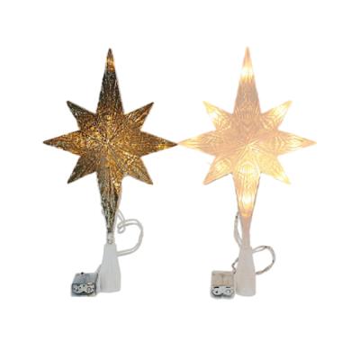 China Christmast Ornament 2022 New Custom Christmas Decoration Christmas Star Led Topper Star Tree Light Decoration for sale