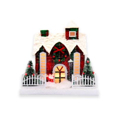 China Customized Modern Customs Lead Battery Operated Pre-Bed House Ornament Indoor Christmas Village Displays Decorations for sale