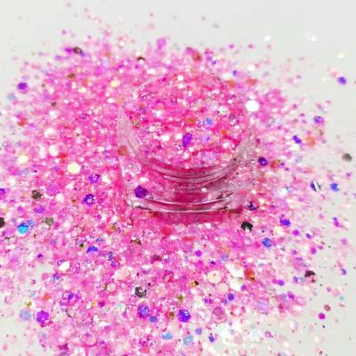 China New Design Chunky Glitter Mixed Ultra Fine Non-Toxic Glitter Holographic Powder Eco-friendly Bulk For Craft Decoration for sale