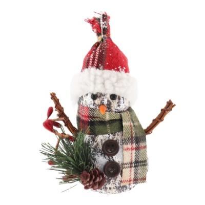 China Mini Fabric Snowman Plastic Snowman Pendant Christamas Tree Decoration Festival Christmas Tree Decorations Gift For Home Ornaments for sale