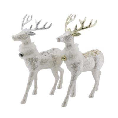 China Nordic Wedding Decoration Fashion Silver Gold Sequins Design Deer Sculpture Figurine Decoration Animal Wedding Stage Props for sale