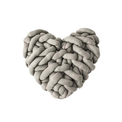 China Heart Shaped Nondisposable Pophorn Decorate Living Room Handmade Custom Decor Knot Functional Pillow for sale