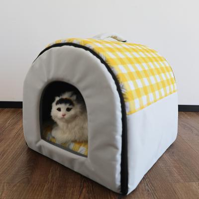 China Luxury Pet Dog Process Cute Cat Nest House Room Waterproof Ultrasonic Embossing Bed for sale