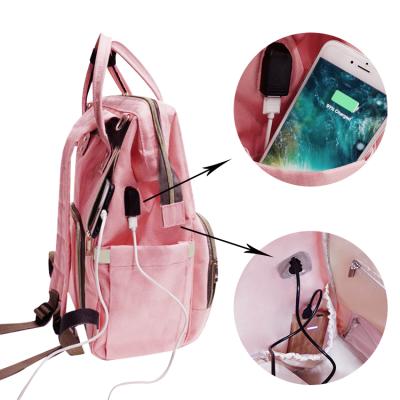 China Anti Theft Mummy Backpack Fashion Waterproof Baby Diaper Backpack Travel Bag Mommy Diaper Changing Bag for sale