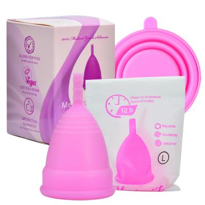 China Premium Quality 100% Medical Grade Silicone Period Cups Copa Reusable Packaging Menstrual Cups OEM Private Label for sale