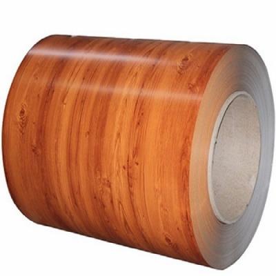 China 1050 1100 Wood Grain Aluminium PE PVDF Prepaint Color Coated Aluminum Coil 0.3mm*1000mm for sale