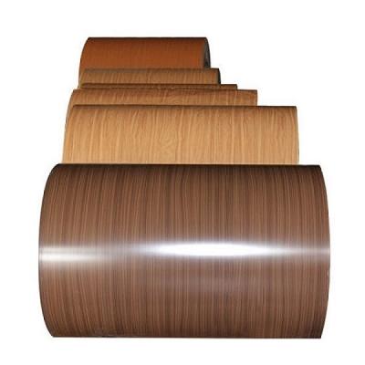 China Wall Cladding Materials PE PVDF Painted Aluminum Sheet Coil with Wood Grain Thickness for sale