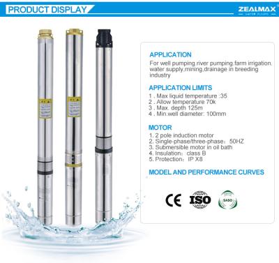 China Borehole Submersible Submersible Bore Pump for sale