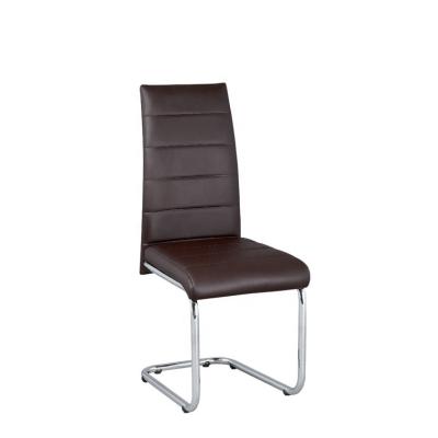 China Wholesale Modern Black Leather Leisure Chair Stainless Steel Dining Chair for sale