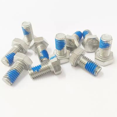 China M8 M20 Stainless Steel Hex Bolt OEM Fasteners SS304 Nylon Lock Coating Blue Hex Bolt for sale