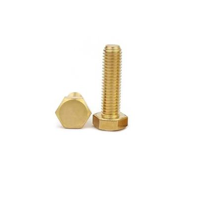 China DIN 933 Hex Head Bolts Flat Hex Head Full Thread Copper Brass Bolts Copper Hexagon Screws for sale