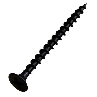 China Carbon Steel Drywall Screw Fine & Coarse Thread Black Flat Round Head Drywall Screws for sale