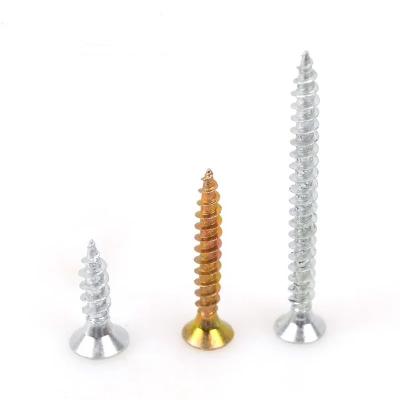 China C1022 Yellow Zinc Drywall Screw Carbon Steel Flat End Round Head Galvanized Drywall Screws for sale