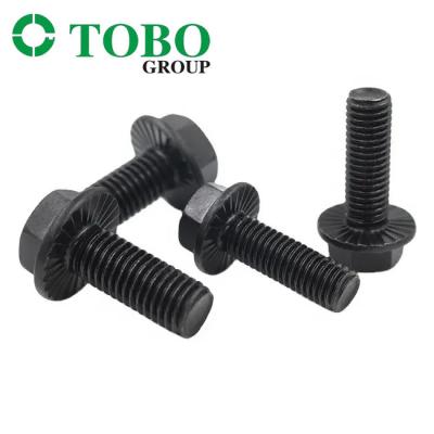 中国 DIN6921 Flange Bolt Factory Produces Carbon Steel Black High Strength 4.8/8.8/10.9/12.9 Hexagon Flange Bolts 販売のため