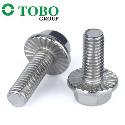 中国 DIN6921 Aluminum Zinc Coating Grade 8.8 12.8 Hexagon Flange Bolt And Nut Stainless Steel 304 316 Serrated Hex Head Flang 販売のため