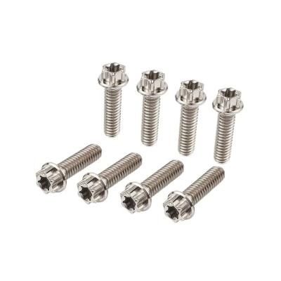 China Grade 5 Titanium Hex Flange Bolts M5 10mm Grade 12.9 Titanium Flanged Bolt Bike Screw for sale