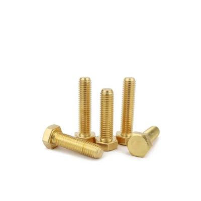 China DIN933 Hex Head Brass Bolts Hexagon Screws Copper Plated Brass Hex Bolt for sale