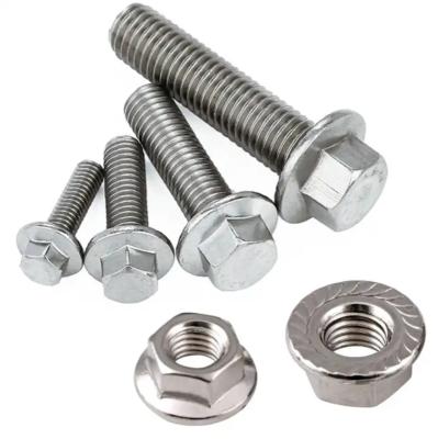 China Aluminum Alloy Hex Flange Bolts And Nuts M6 M7 M8 M10 Zinc Plated Metric Threaded for sale