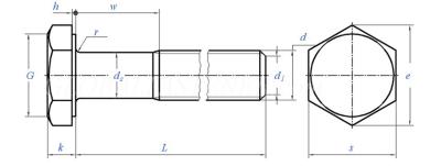 China DIN EN 3007 - 1996 Bolts Hexagon Head Relieved Shank Long Thread In Heat Resisting Steel for sale