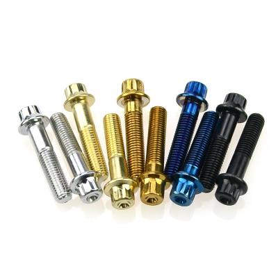 China Chrome Plated 12 Flange PT BBS RS/ RX Split Rim Bolts M7 X 32 M7*24mm Wheel Hub Bolt Screws for sale