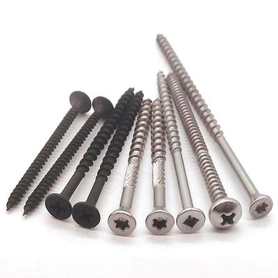 China Stainless Steel Sheet Metal Screws Zinc Phospaste Black Stainless Steel Flat Square Head Chipboard Screws en venta