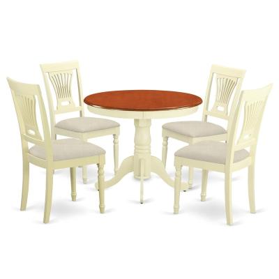 China Simple Design Modern High Quality Country Style 4 Seater White Wood Dining Table Set for sale