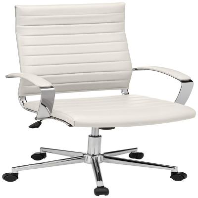 China Modern Basics High-Back Executive Swivel Office Chair with Puresoft Ribbed Upholstery - White, Lumbar Support, Modern Style for sale